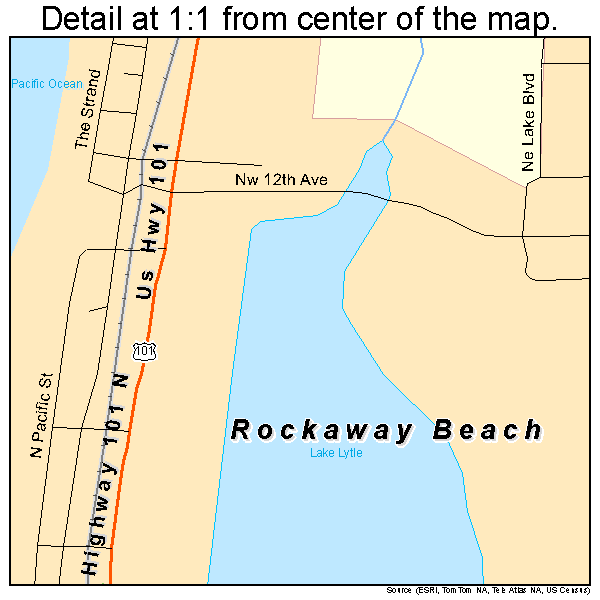 Rockaway Beach Oregon Street Map 4162900