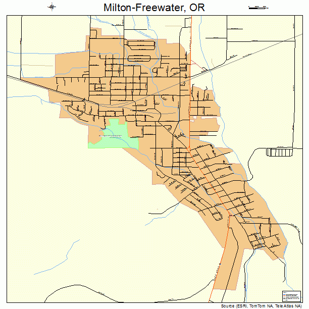 Milton Freewater Oregon Street Map 4148600