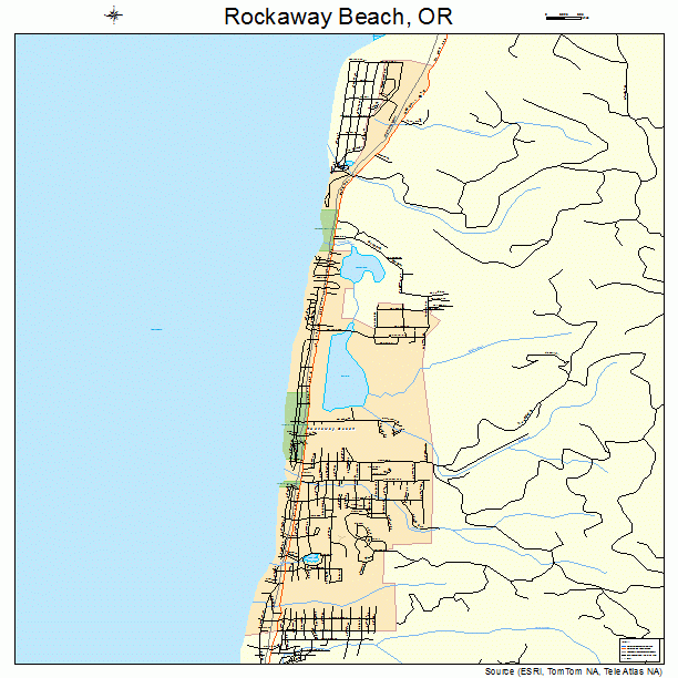 Rockaway Beach Oregon Street Map 4162900