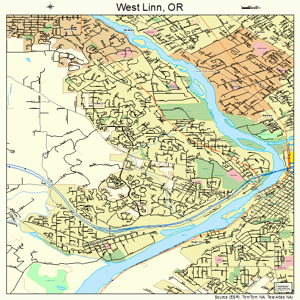 West Linn Oregon Street Map 4180150