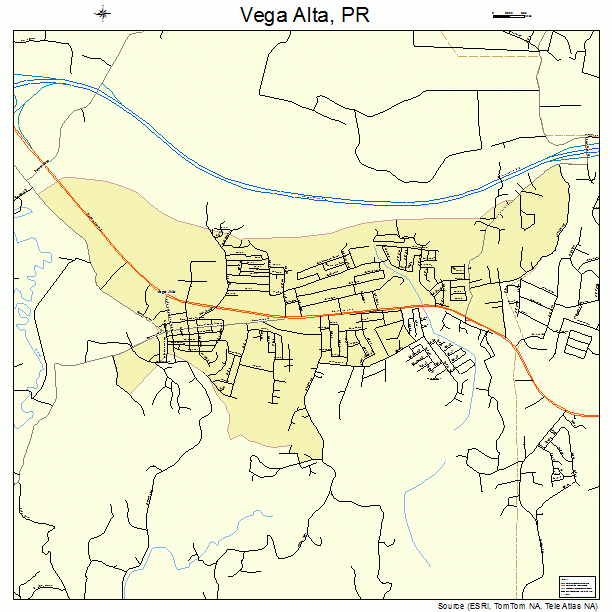 Vega Alta Puerto Rico Street Map 7285197