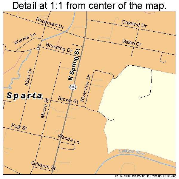 Sparta, Tennessee Street Map 4770180