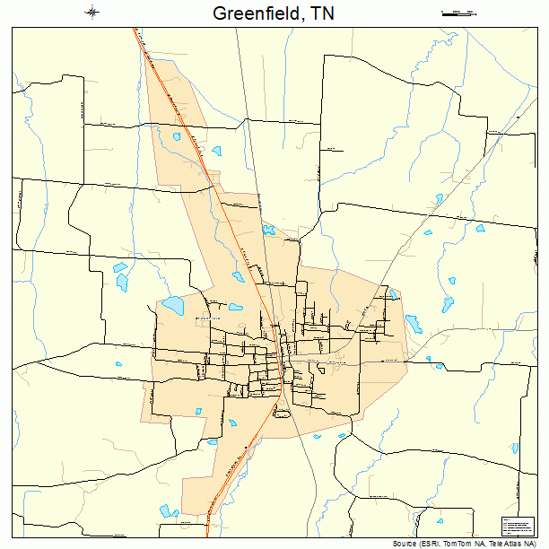 Greenfield Tennessee Street Map 4731000