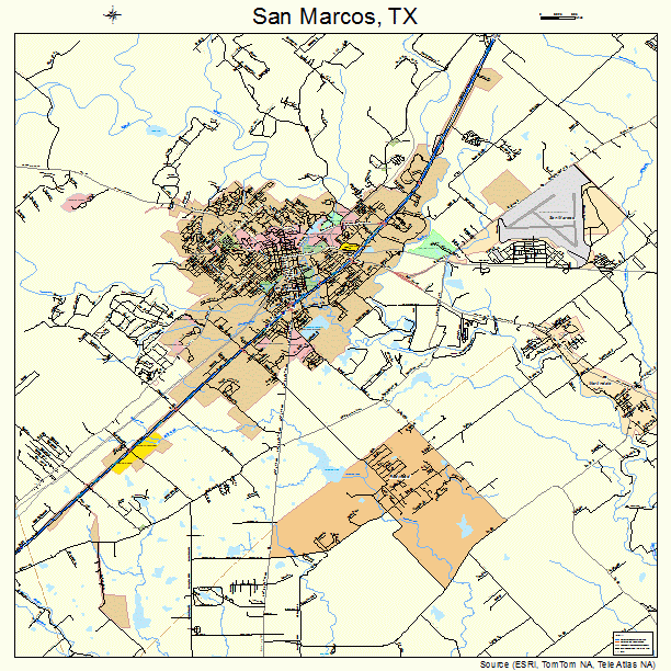 San Marcos Texas Street Map 4865600