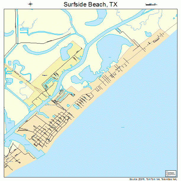 Surfside Beach Texas Street Map 4871384