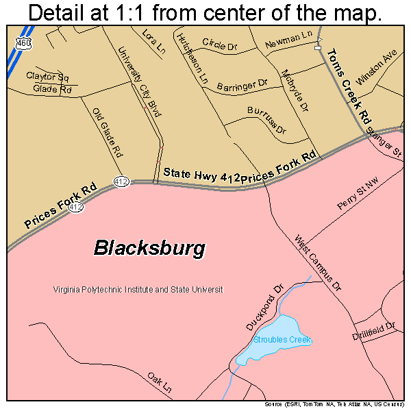 Blacksburg Virginia Street Map 5107784