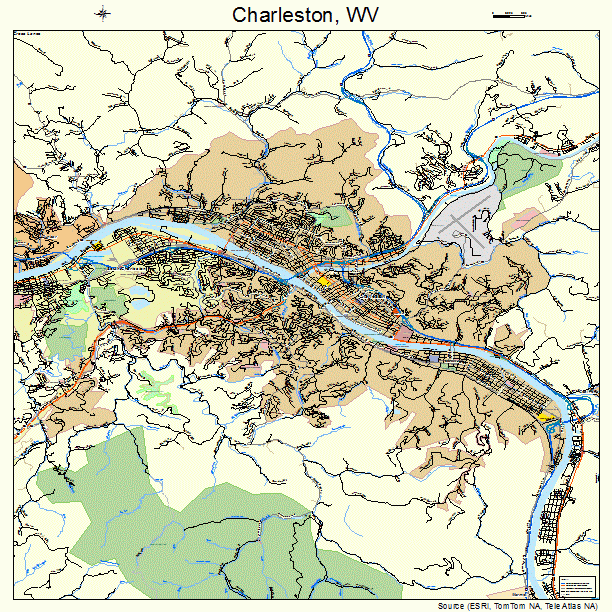 Charleston West Virginia Street Map 5414600
