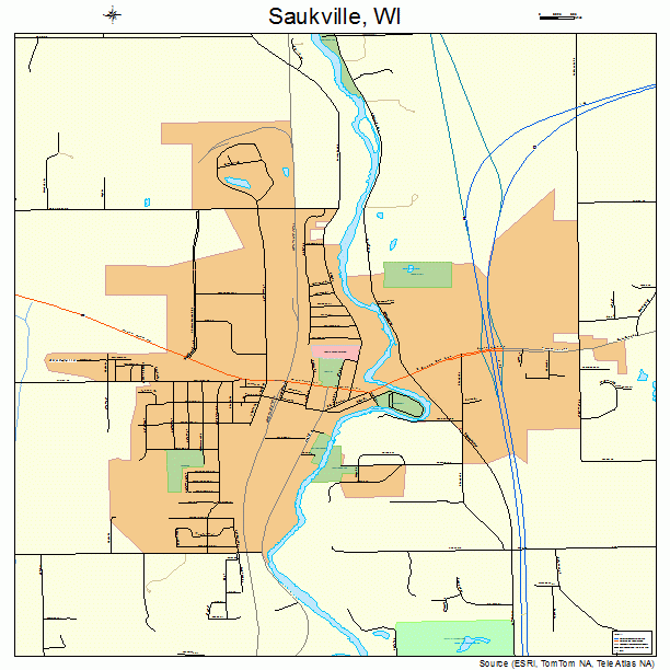 Saukville Wisconsin Street Map 5571700