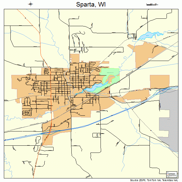 Sparta, Wisconsin Street Map 5575325