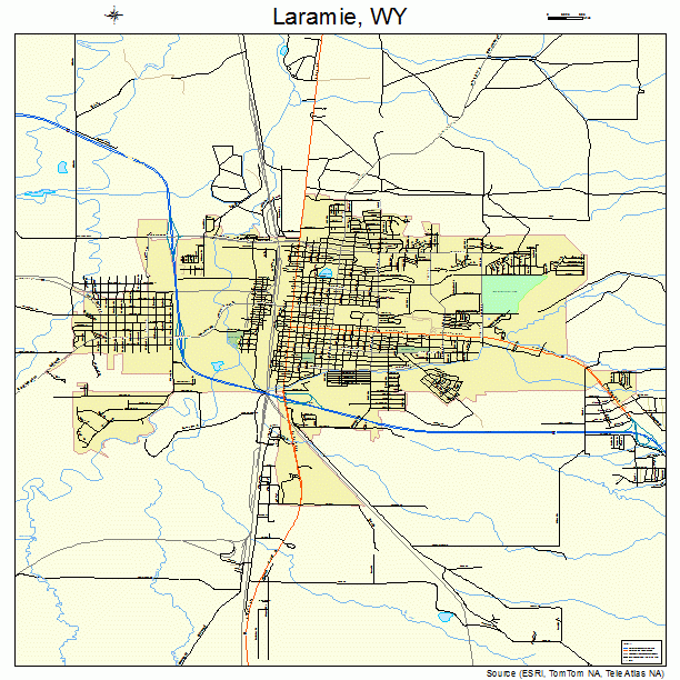 Laramie Wyoming Map. Laramie, WY street map