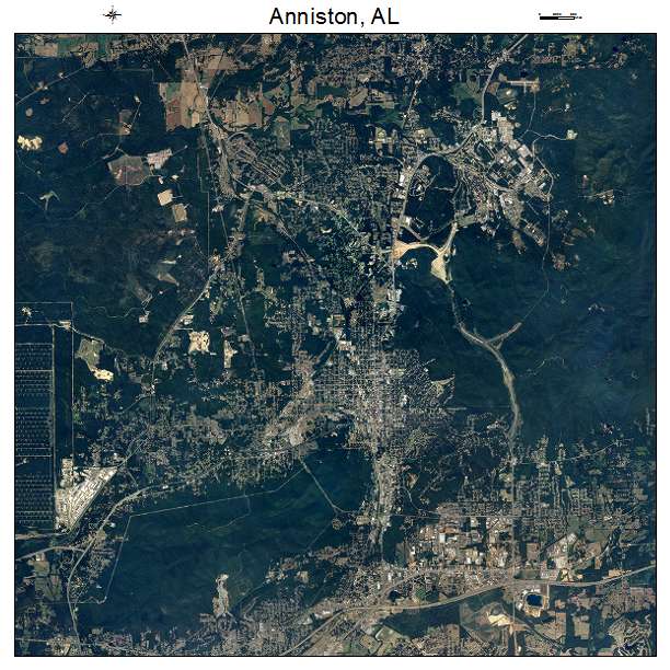 Anniston, AL air photo map