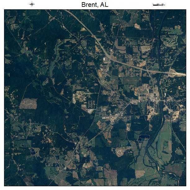 Brent, AL air photo map