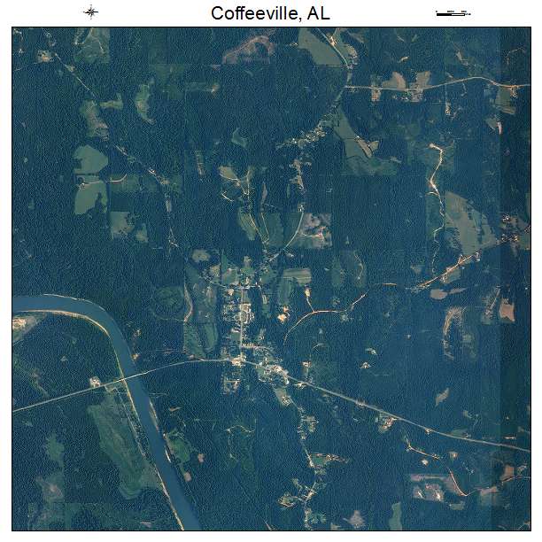 Coffeeville, AL air photo map