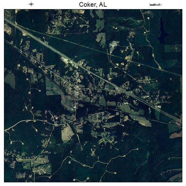 Coker, AL air photo map