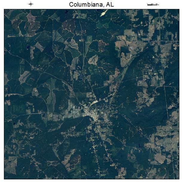 Columbiana, AL air photo map