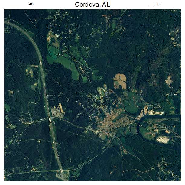 Cordova, AL air photo map