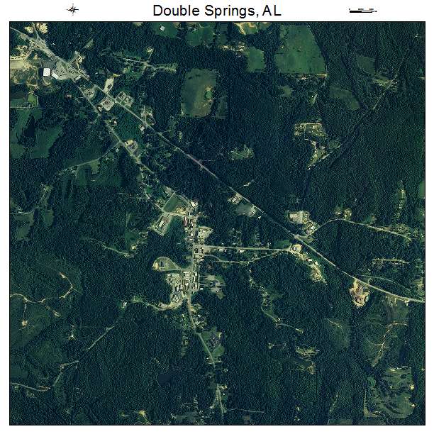 Double Springs, AL air photo map