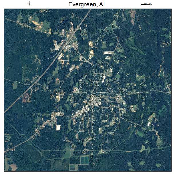 Evergreen, AL air photo map