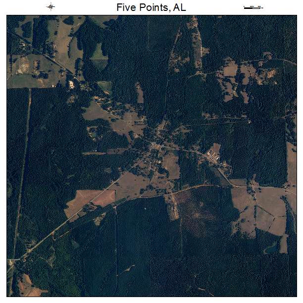 Five Points, AL air photo map