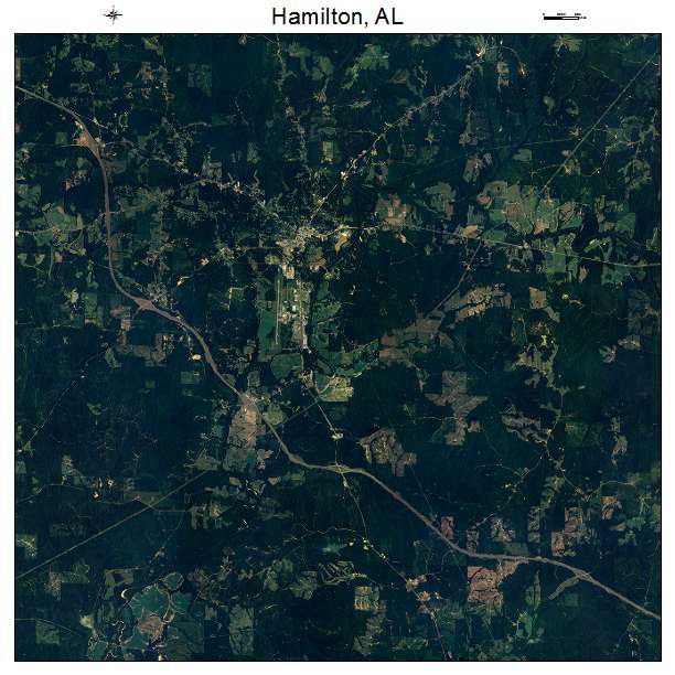 Hamilton, AL air photo map