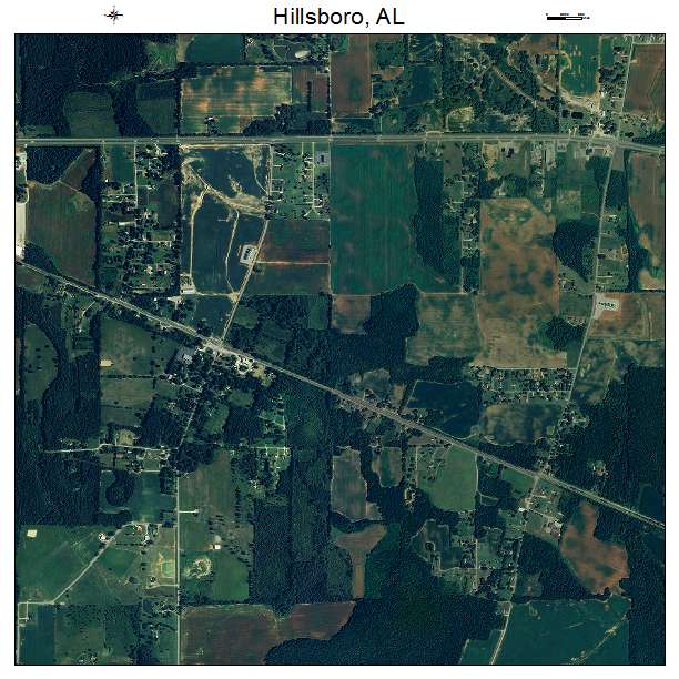 Hillsboro, AL air photo map