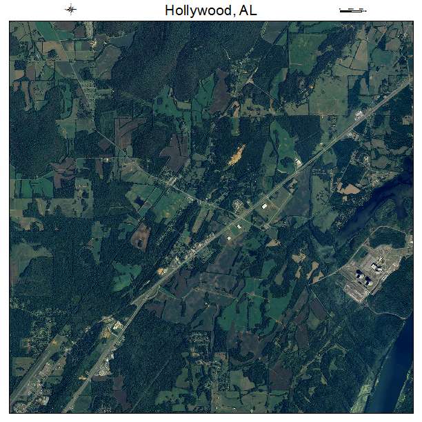 Hollywood, AL air photo map