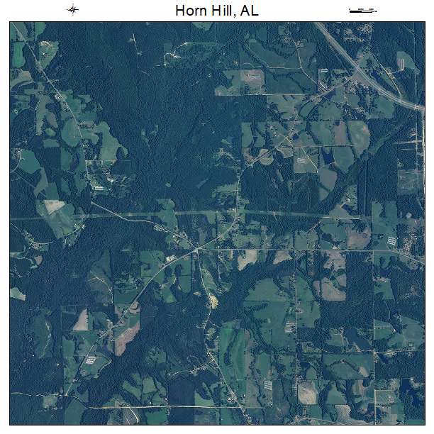 Horn Hill, AL air photo map