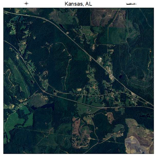 Kansas, AL air photo map