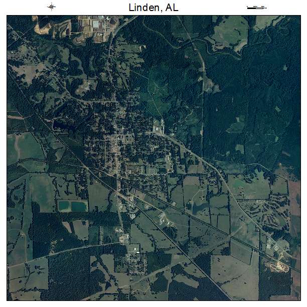 Linden, AL air photo map