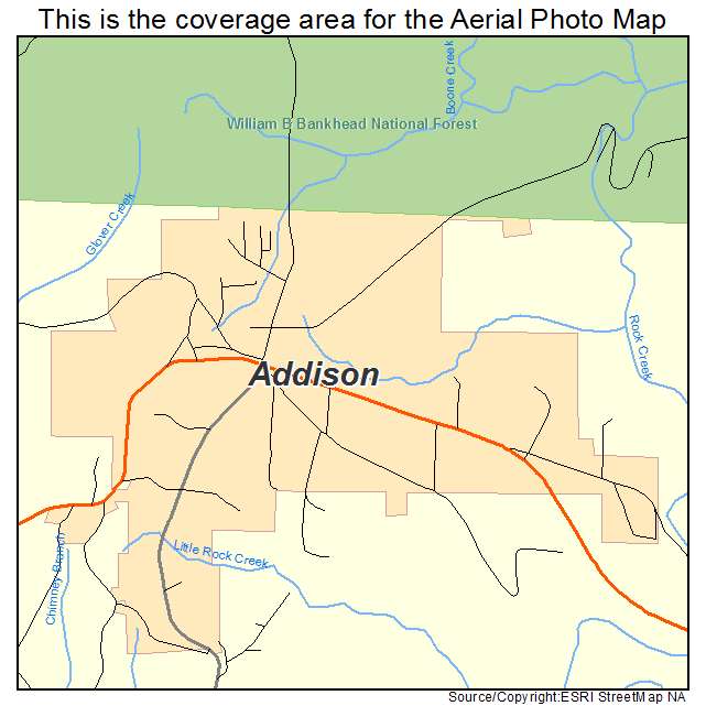 Addison, AL location map 