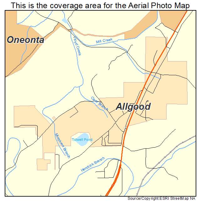Allgood, AL location map 