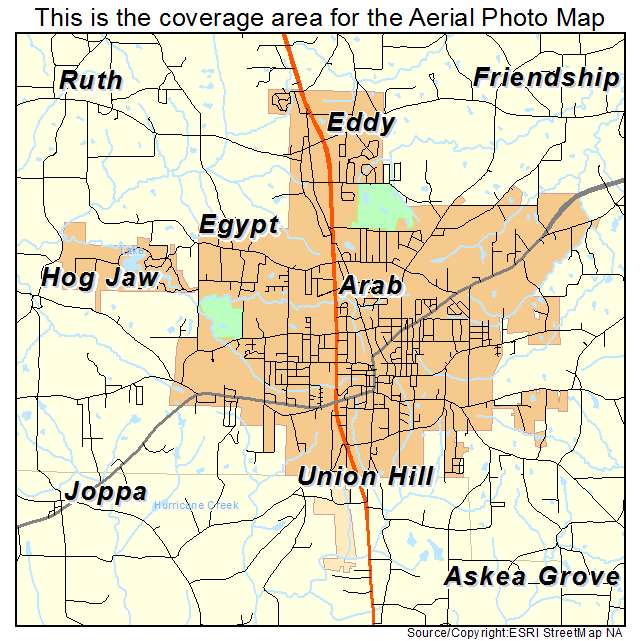 Arab, AL location map 