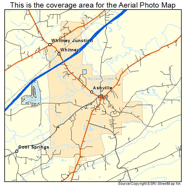 Ashville, AL location map 