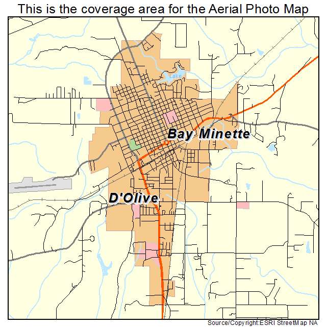 Bay Minette, AL location map 