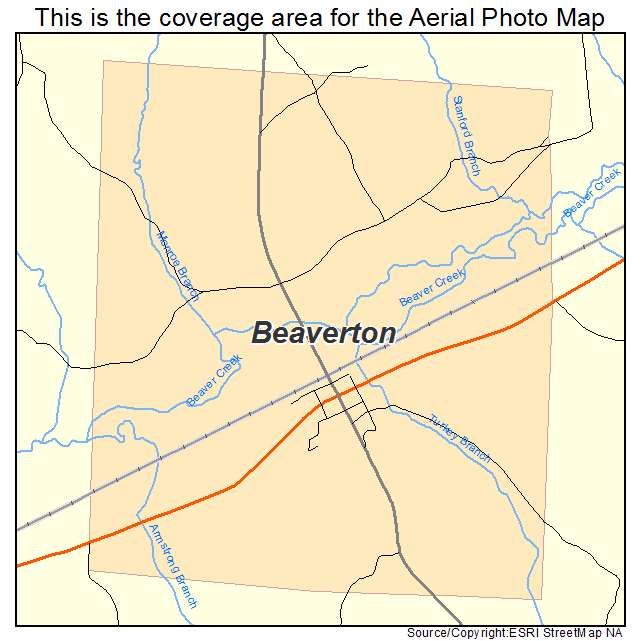 Beaverton, AL location map 