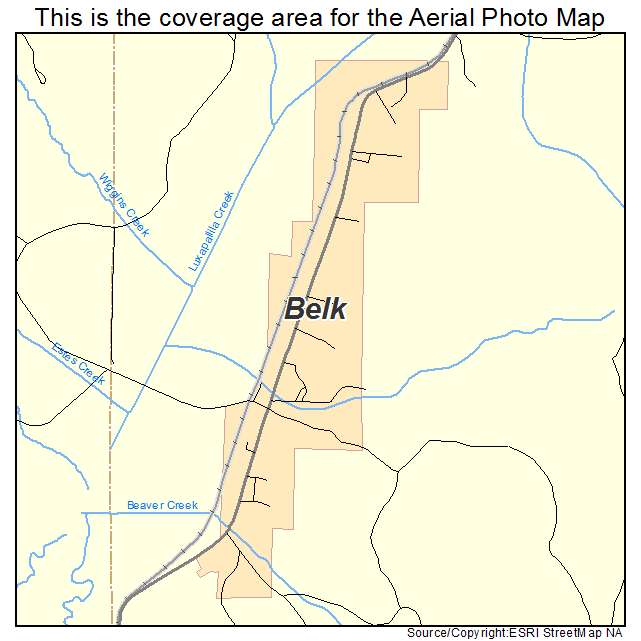 Belk, AL location map 
