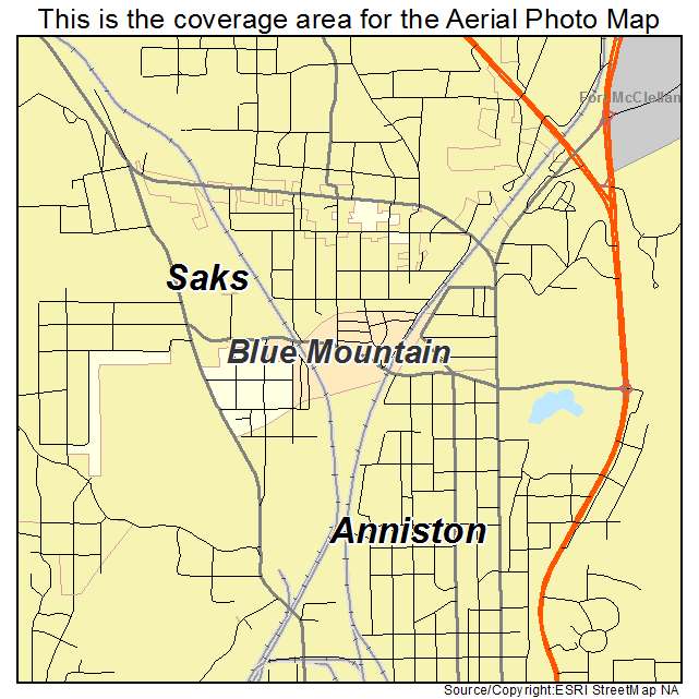 Blue Mountain, AL location map 