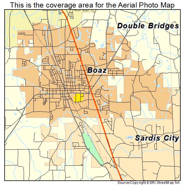 Boaz, AL location map 