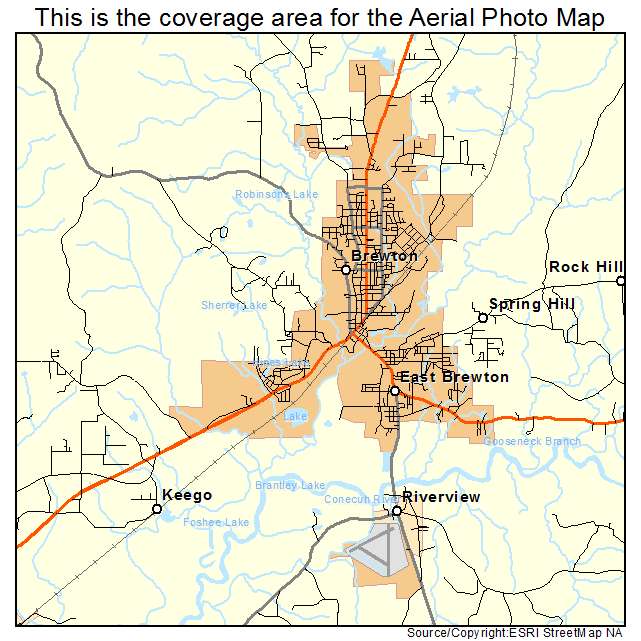 Brewton, AL location map 