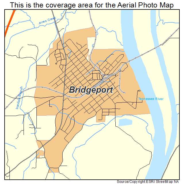 Bridgeport, AL location map 
