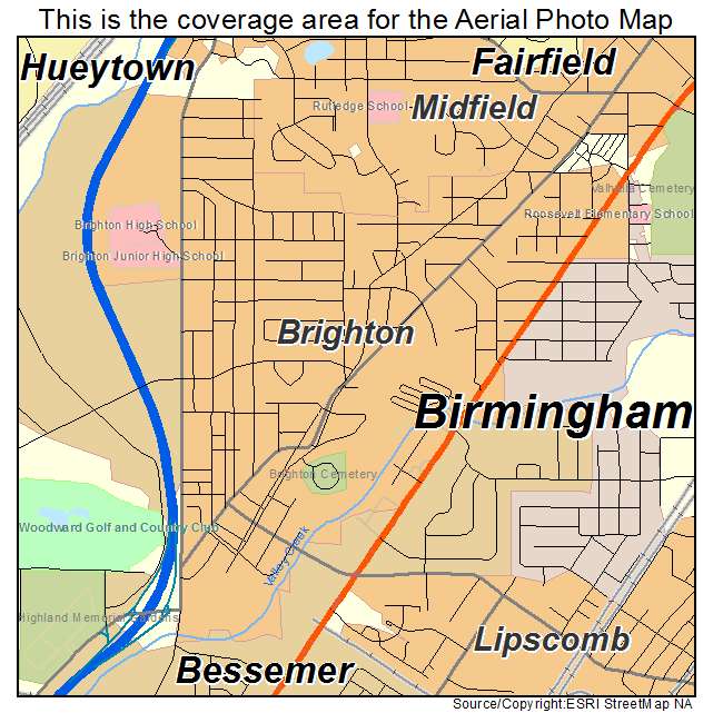 Brighton, AL location map 