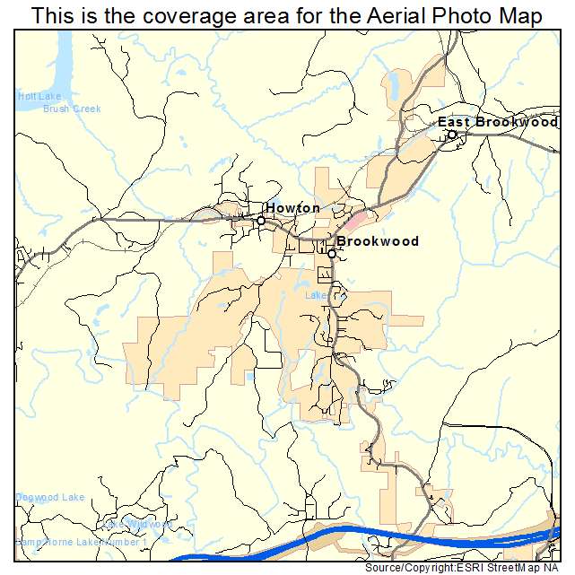 Brookwood, AL location map 