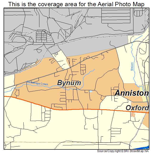 Bynum, AL location map 