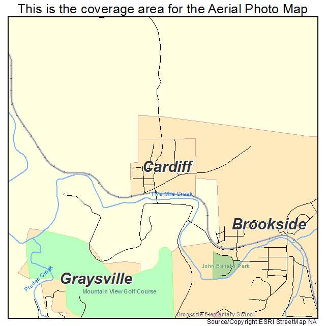 Cardiff, AL location map 