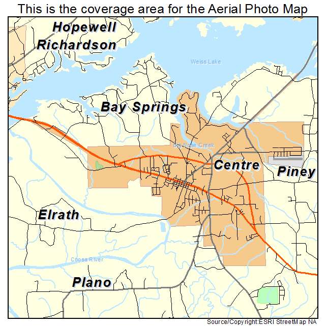 Centre, AL location map 