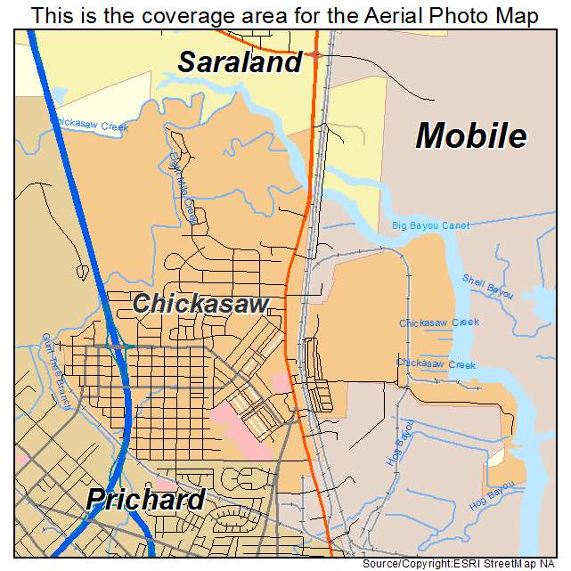Chickasaw, AL location map 