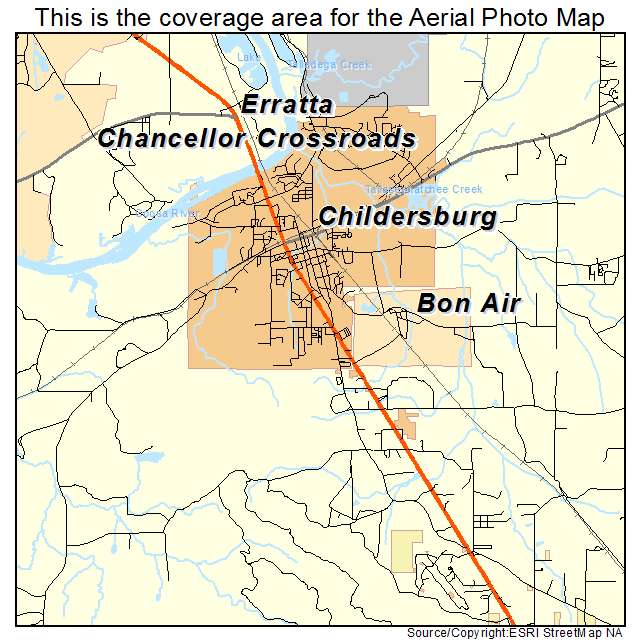 Childersburg, AL location map 