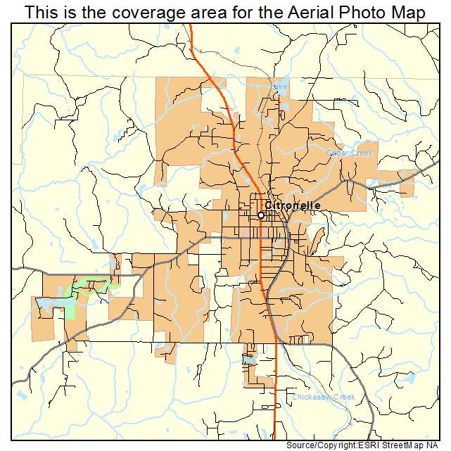 Citronelle, AL location map 