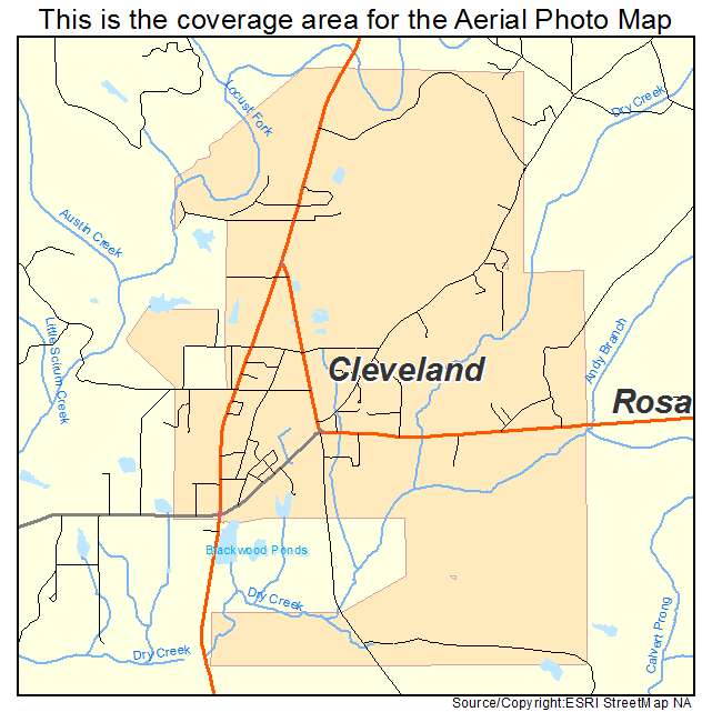 Cleveland, AL location map 