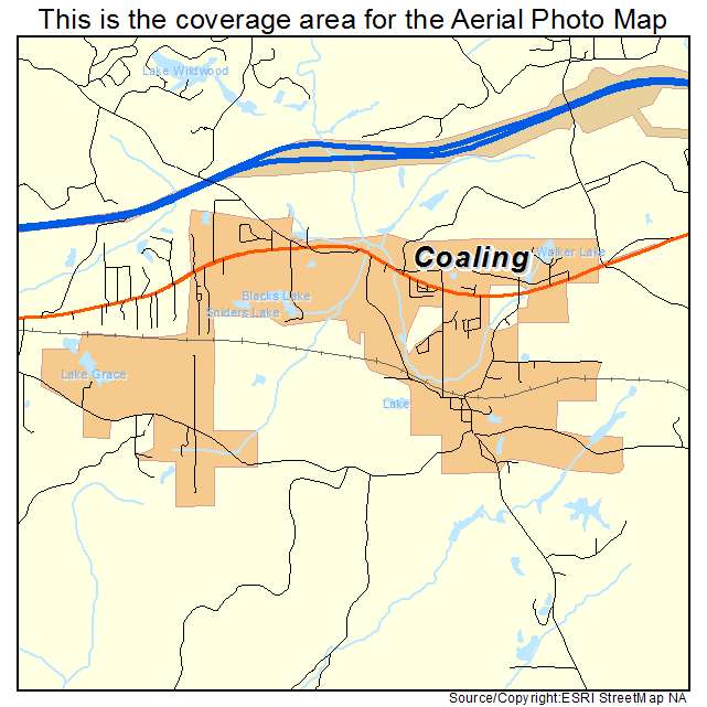 Coaling, AL location map 